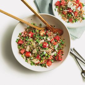 Farro Salad Recipe With Fresh Watermelon and Summer Peas Image